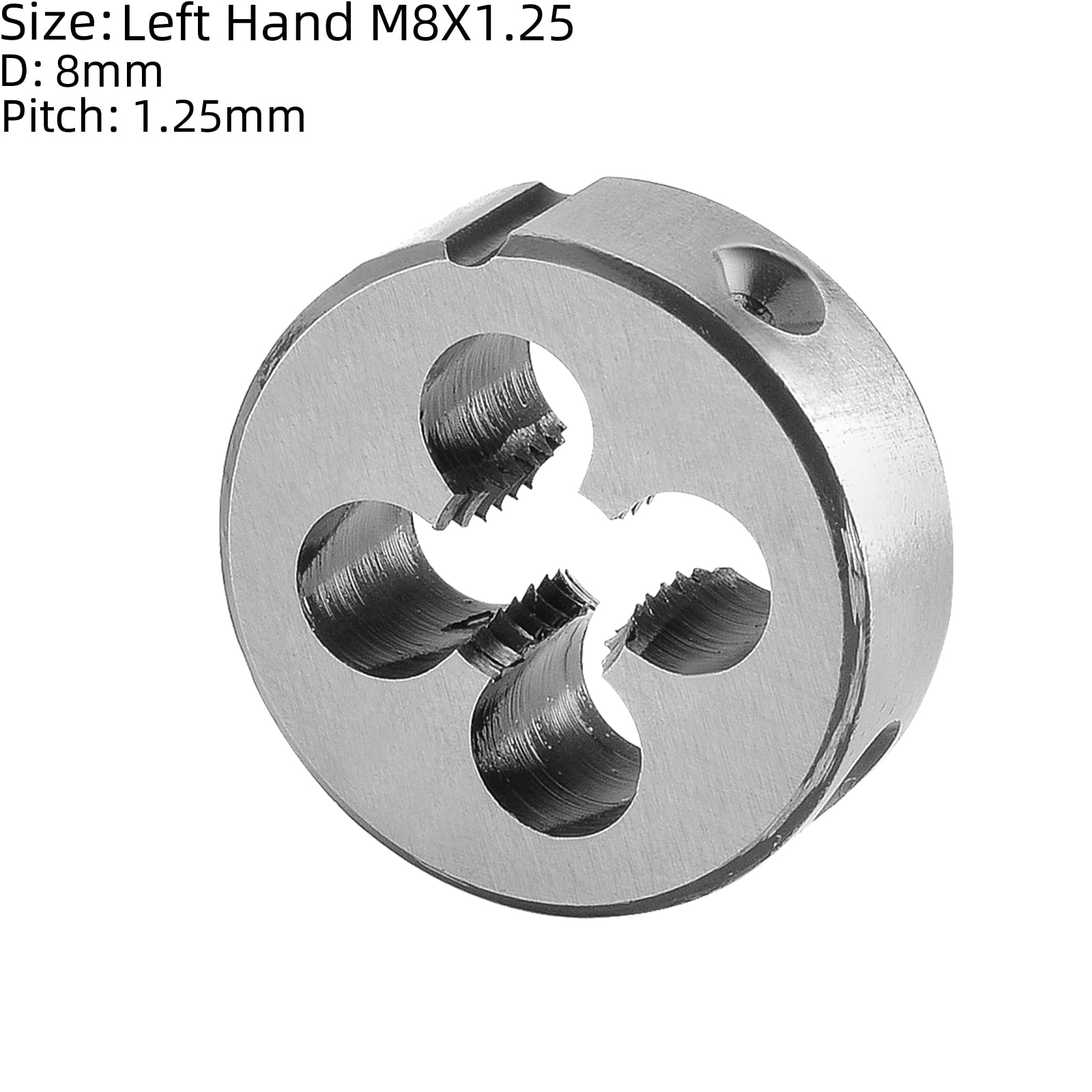 Burkit M8 X 1.25 Maschio e Die Set Mano Sinistra, M8 x 1.25 Filettatura Macchina Maschio e Fustella Rotonda
