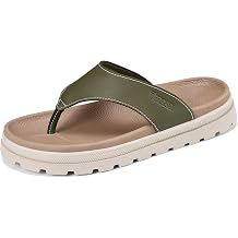 Mens Platform Sandals with Arch Support Adjustable Buckle Slides