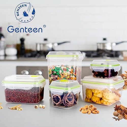 Miniatura 7 de Genteen Juego de recipientes de almacenamiento de alimentos al vacío, recipientes herméticos sellables para arroz, pasta y frijoles, paquete de 3