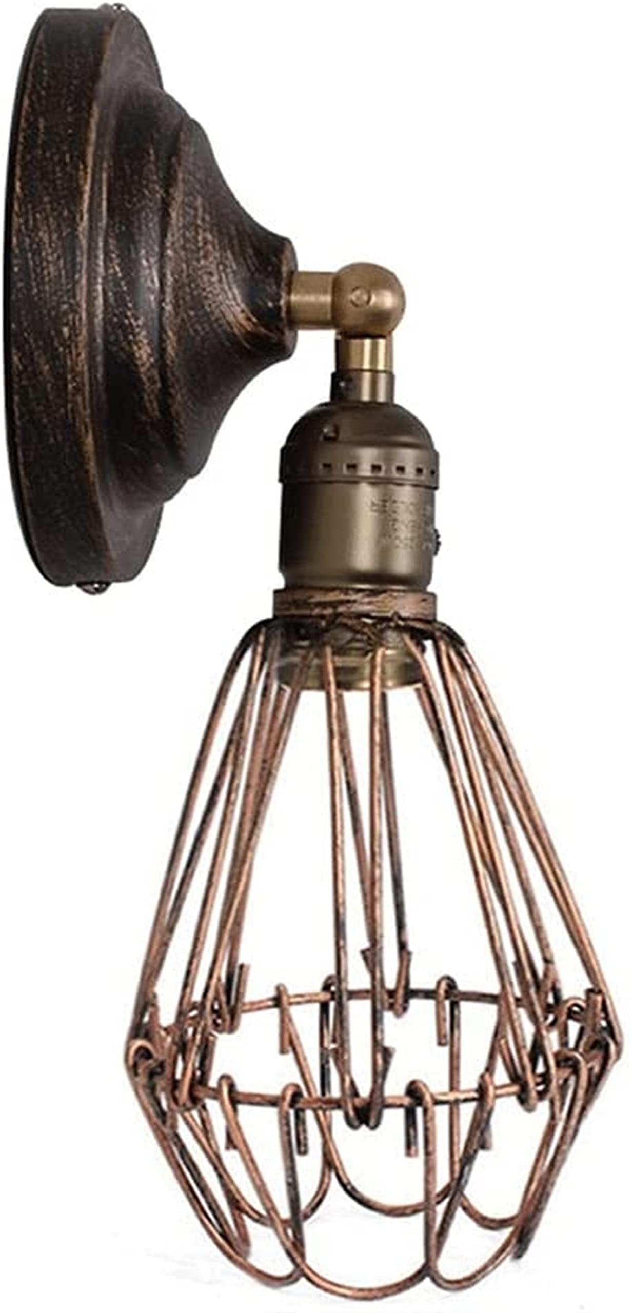 Lampes murales rétro industrielles réglables applique cage fil E27 ferme