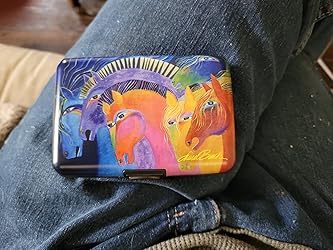 Monarque RFID Blocking Armored Wallet - Laurel Burch Wild Ones Design, Aluminum Card Case