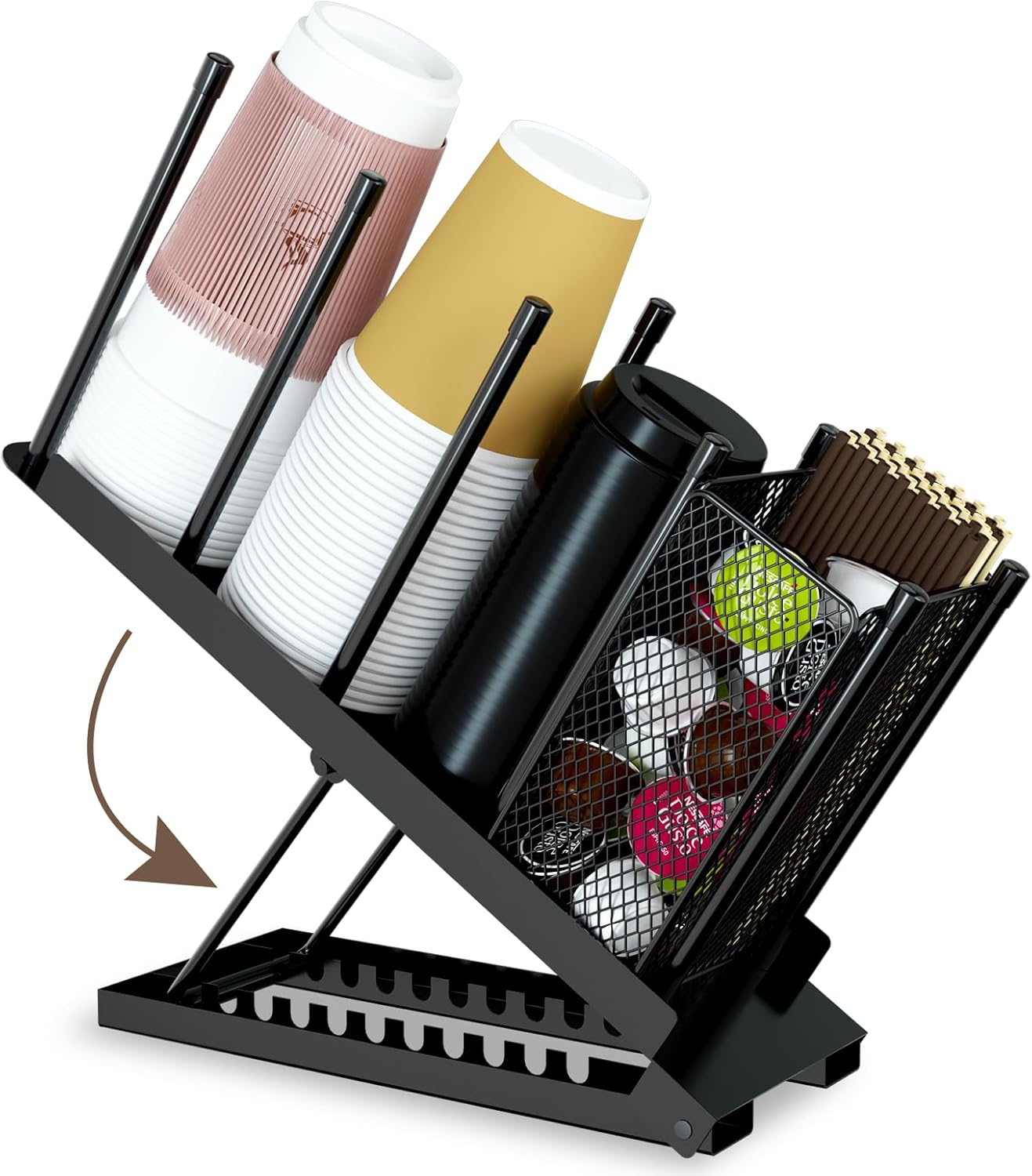 Coffee Cup Lid Holder Disposable Cup Dispenser for