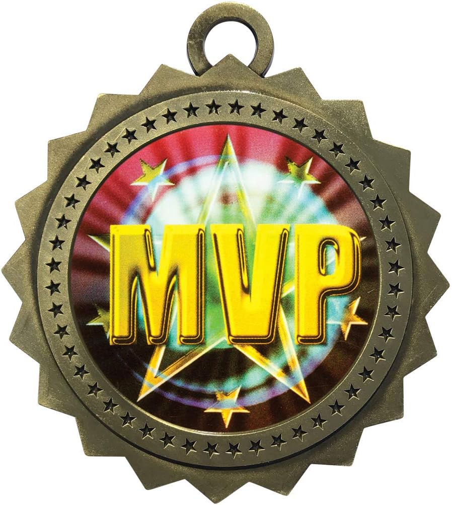 Express Medals Various Styles 1 to 50 Pack of Gold Silver Bronze Most Valuable Player Medals Trophy Award with Neck Ribbon Medal Trophies Gift Prize MVP Event Season Game Tournament
