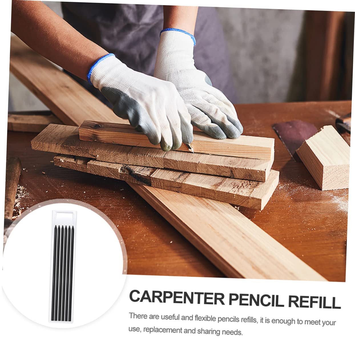 NUOBESTY 72 Piezas Cepillo De Carpintería Mecánico Portaminas Recambio De Escribano De Recarga De Lápiz De Construcción Minas De Lápiz De Carpintero Lápices De Color Grafito