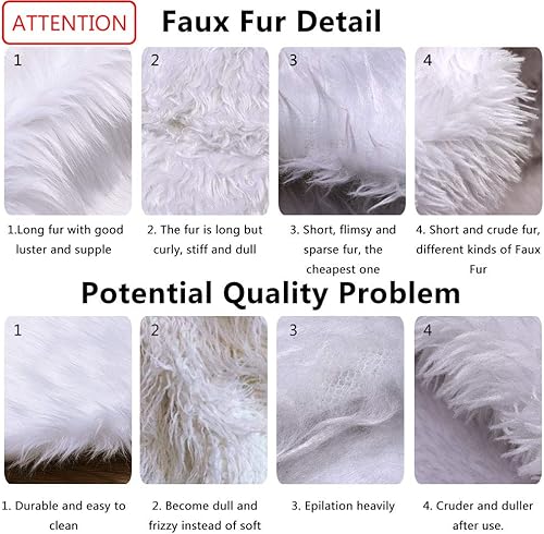 Miniatura 4 de AerWo - Faldón para árbol de Navidad de piel sintética de 48 pulgadas faldón para árbol blanco nevado para decoraciones de Navidad