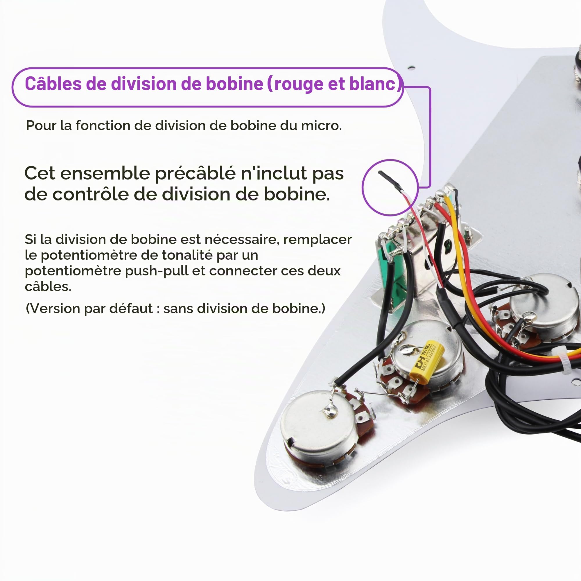 FLEOR Ensemble de pickguard précâblé chargé Alnico V Humbucker à double rail SSH pour ST Remplacement de guitare électrique Tortue brune