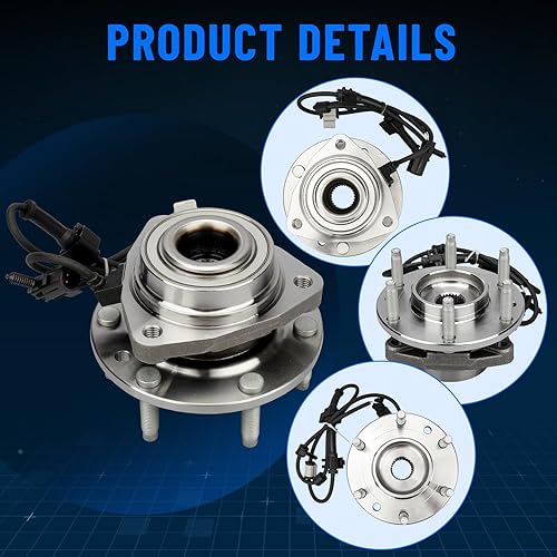 Miniatura 4 de 513188 Buje de rueda delantera izquierda/derecha y conjunto de cojinetes para Chevy Traiblazer 2002-09/SSR 2003-06, para GMC Envoy 2002-09 para