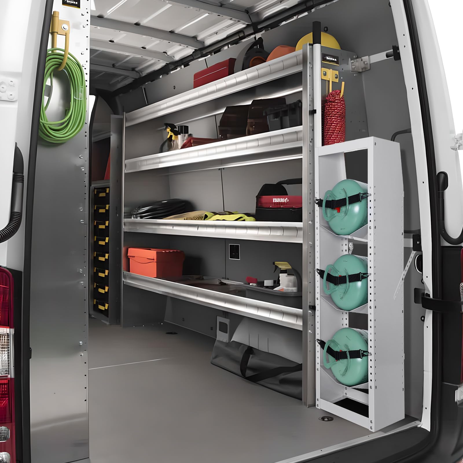 VEVOR Portabombole per Gas, 3 Pezzi Capacità 13-22,7 kg, Portabombole per Refrigerante 37x35,5x117 cm, Scaffale per Bombole di Gas per Freon, Gas, Ossigeno, Azoto, Refrigerante
