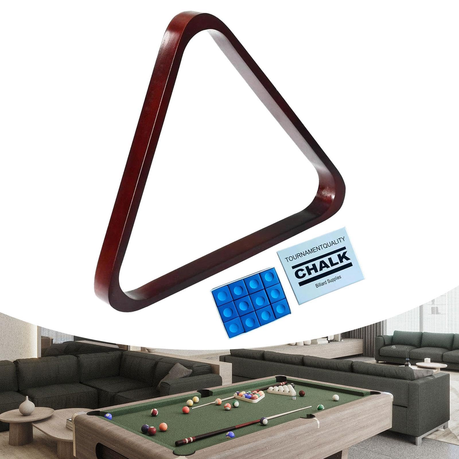Triangolo per Biliardo in Legno con Supporto per Palle
