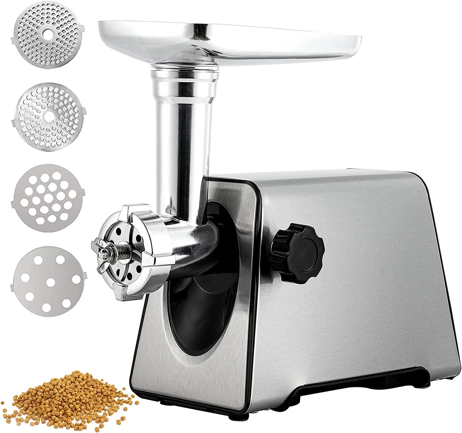 YUCHENGTECH Pellet Machine Animal Feed Electric Animal Feed Food Pellet Machine Electric Pet Pellet Food Mell Making Machine for Making Cat Dog Bird Fish Feed with 3mm/5mm/7mm/9mm Molds 110V