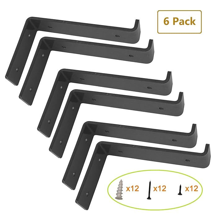 Buy Shelf Brackets 8 inch 6Pack Lip Brackets for Shelves, Industrial
