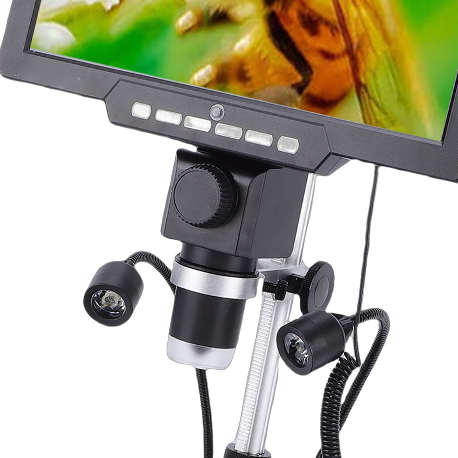GOWENIC 2000x Professionelles Digitalmikroskop |10,1-Zoll-HD-Bildschirm 12 MP für Biologie, Mineralien, Münzlötinspektion mit LED-Ringlicht-Fernbedienung