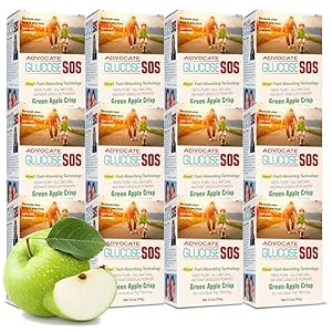 Glucose SOS Glucose Powder – Natural Dextrose Powder Packets – Fast-Absorption – Instantly Dissolves – No Water Needed – Green Apple Crisp – 72 Packets