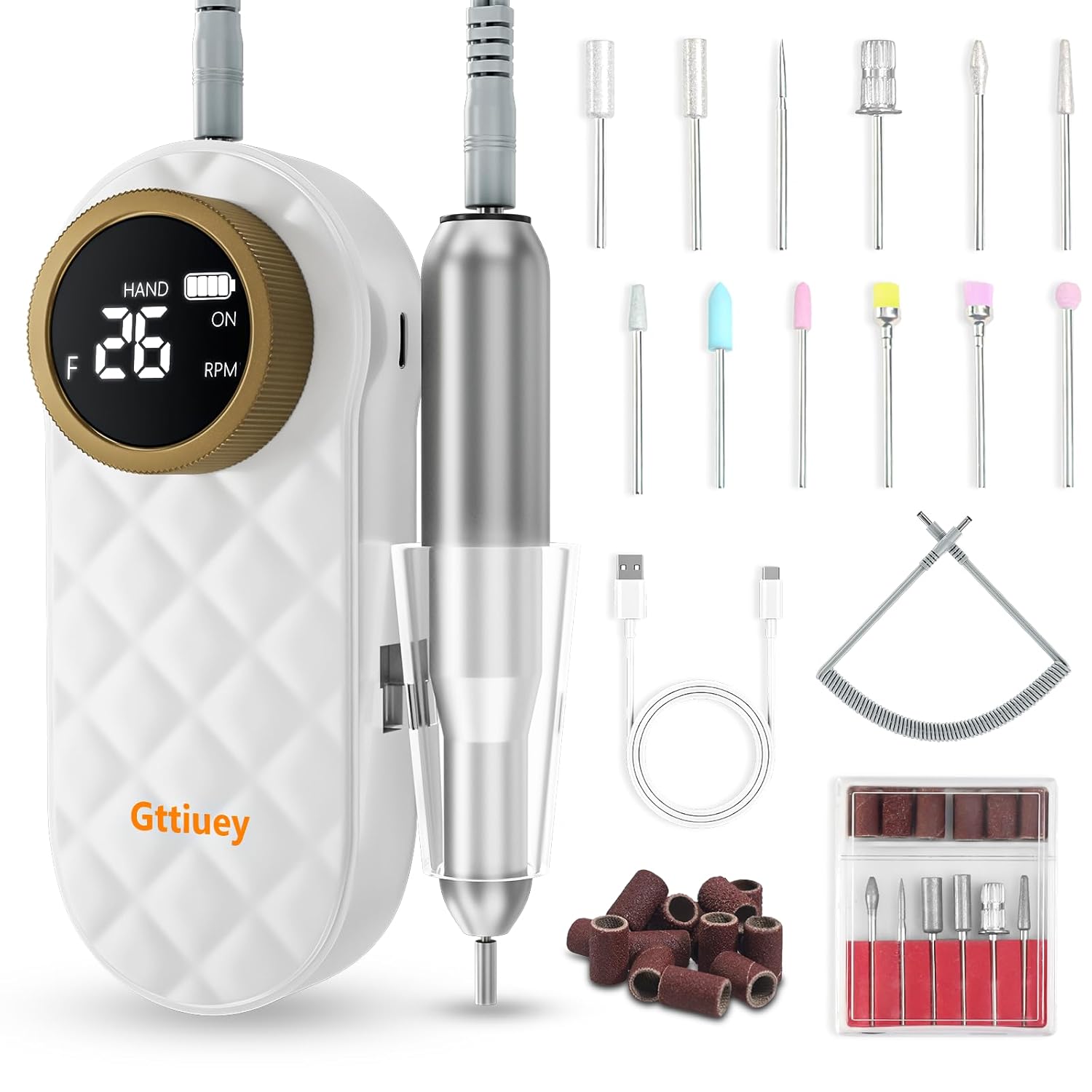 Portable Nail Drill 35000RPM,Professional Rechargeable Electric Nail File,Cordless Nail for Acrylic Nails Gel Polishing Removing,Efile Nail Kit for Manicure Salon Home Portable Nail Drill 35000RPM,Professional Rechargeable Electric Nail File,Cordless Nail for Acrylic Nails Gel Polishing Removing,Efile Nail Kit for Manicure Salon Home