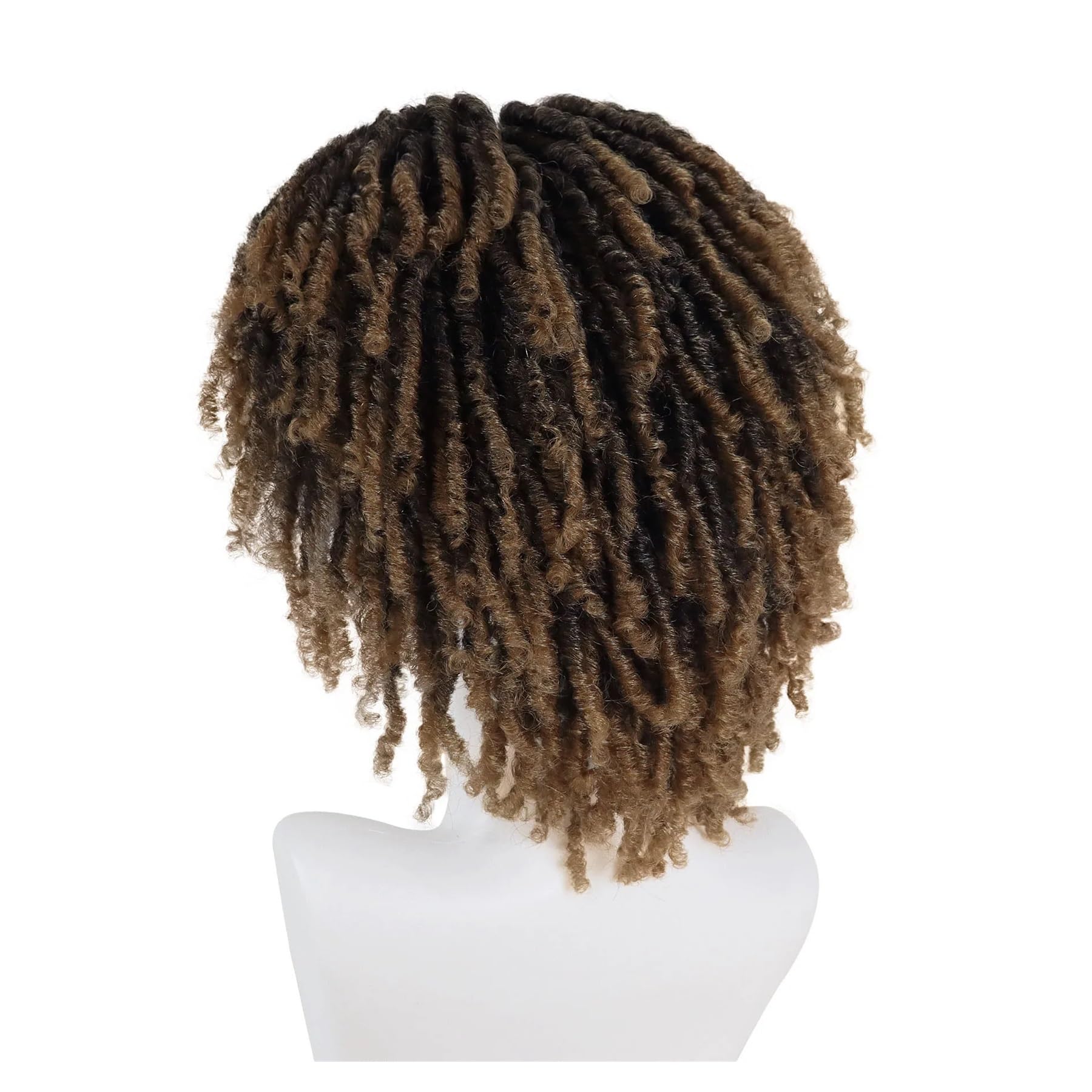 1 Szt. Peruka Z Dredami Fałszywe Dredy Włosy Syntetyczne Krótkie Kręcone Warkocze Peruki Dla Kobiet I Mężczyzn Afro Szydełkowe Męskie 14 Cali(Ombre Blonde)