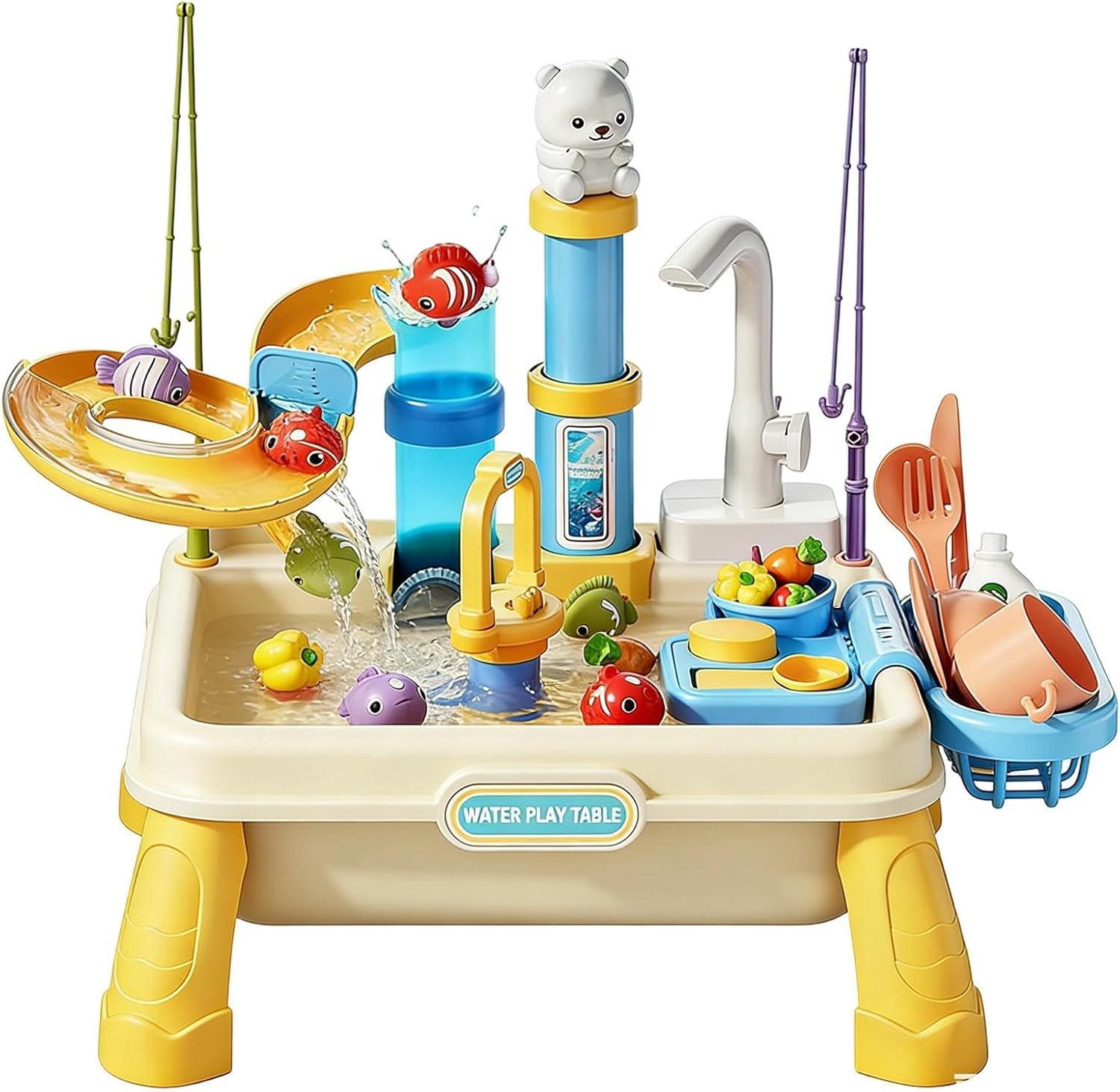 Genérico Water Table, Sensory Station with Water Pump, Toy for 4-8 Year Old Boys and Girls Ages 4-8 at Home, Patio, Beach, Park or Nursery