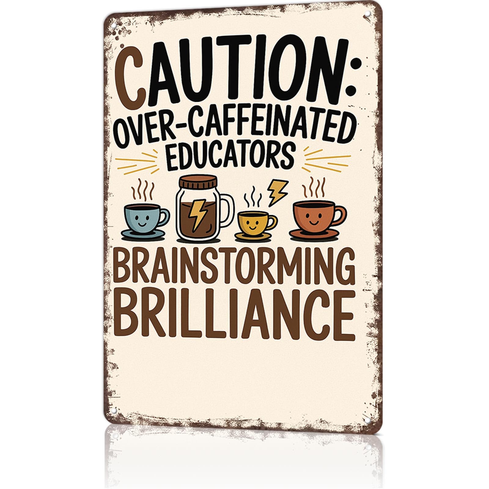 KWQDOZF Funny Metal Signs Poster 8x12inch Hilarious Teacher Quote Aluminum Sign Wall Art For Home Room Bedroom Office Decor