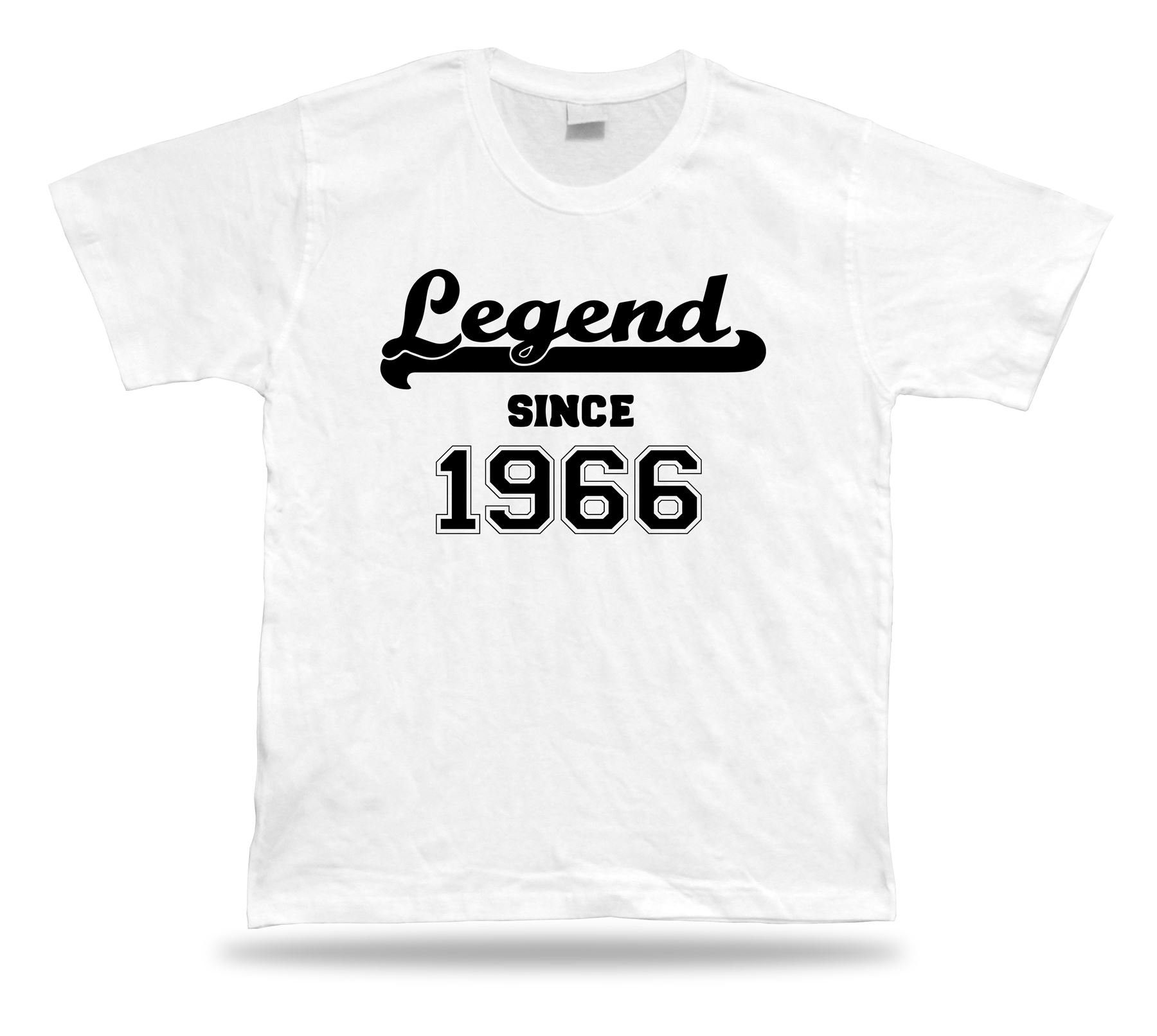 APSRA RETAILPrinted T Shirt tee Legend Since 1966 Happy Birthday Present Gift idea Unisex Casual T-Shirt Half Sleeve Round Neck Printed Men's t Shirt White
