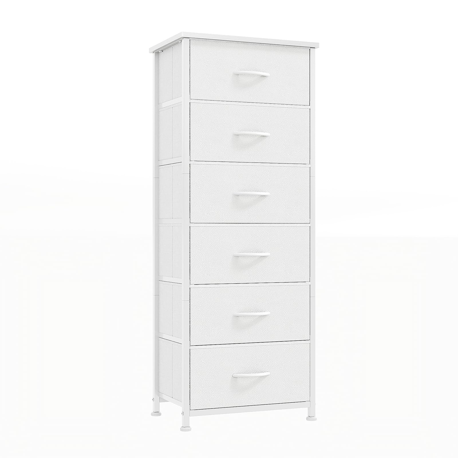 CAIYUN 6 Drawer Tall Dresser, Dresser for Bedroom Entryway Hallway, Closet Storage Drawer, Commode De Chambre, Armoire De Rangement, White