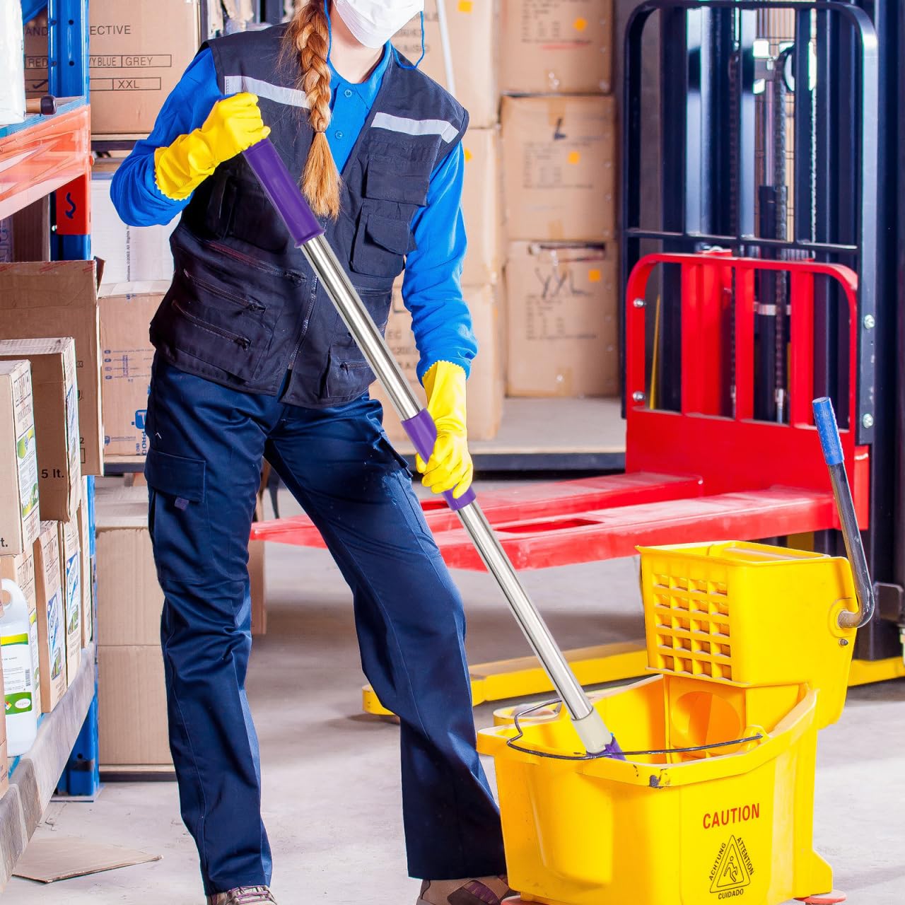 Base Ricambio In Acciaio Inox 304 Per Testina Mop Rotante | Asta Rinforzata E 360° | Per Pavimenti E Auto | Compatibile Con Manici Rotanti