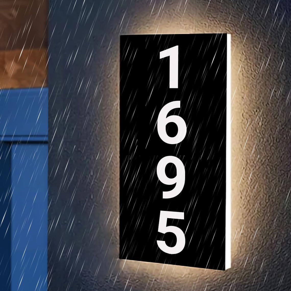 Custom solar Illuminated House Number Sign Customized Address Plaque Personalized Metal House Sign