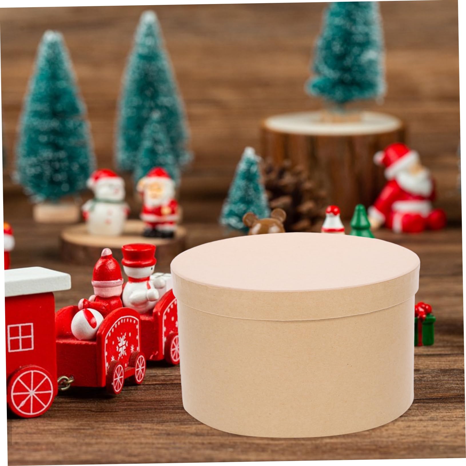 Beaupretty Scatola Regalo Rotonda in Carta Kraft Khaki, Elegante e Delicata, Dolcetti e Rossetto, Resistente e Decorativa, per Confezionare e Decorare Stanze