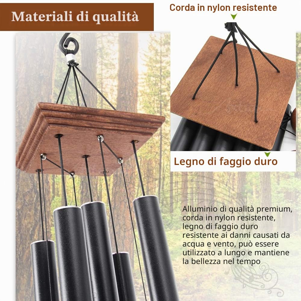 Astarin Campanelli a vento per esterni, tono profondo, campanelli a vento commemorativi all'aperto, regali per inaugurazione della casa/festa della mamma/Natale, decorazione per esterni per patio,