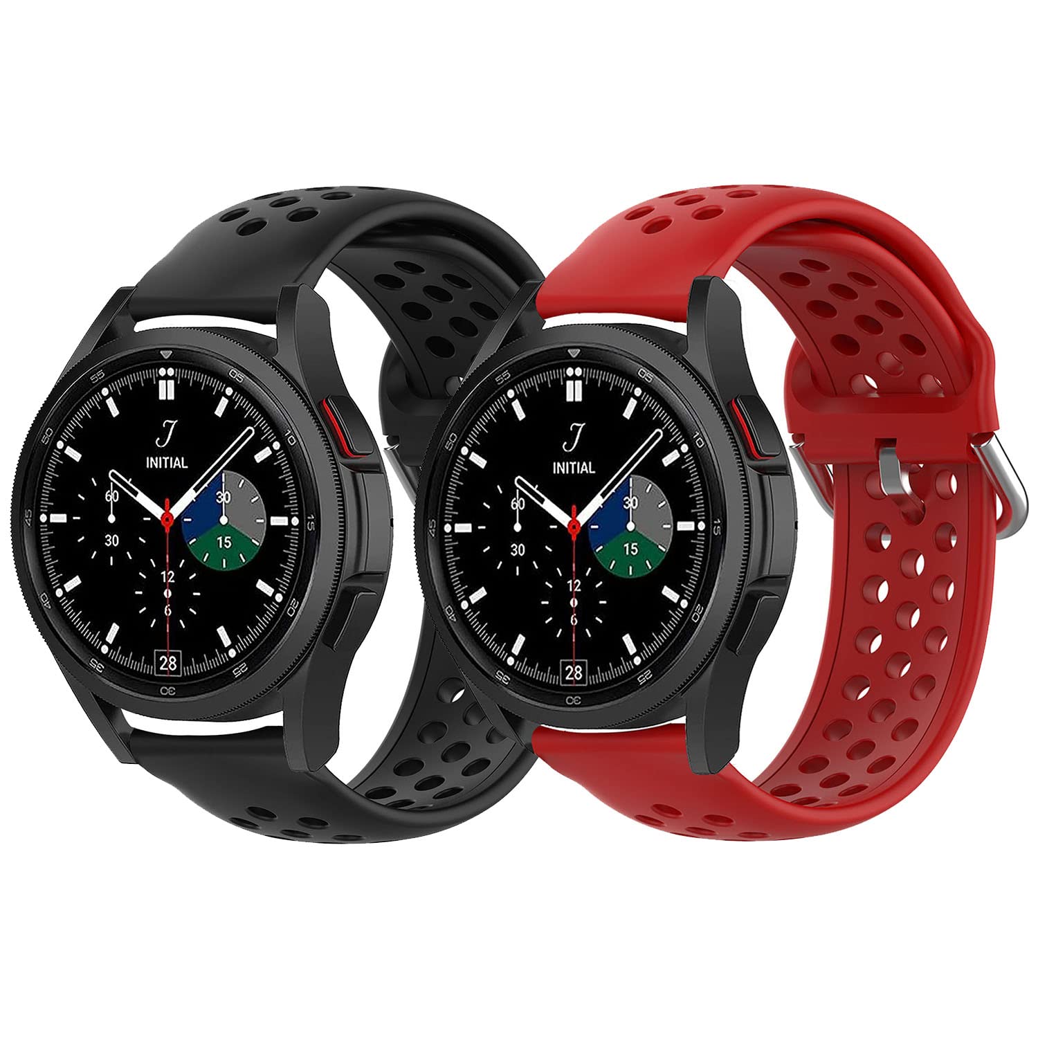 Geageaus 20mm Watch Bands Compatible with Sumsung Galaxy Watch 5/Galaxy Watch 4/Galaxy Active 2 40mm 44mm/Galaxy Watch 3 41mm Bands,Soft Silicone Quick Release Watch Bands Replacement for Garmin Vivomove/Vivomover HR/Garmin Forerunner 245/645 Music/Amazfit Bip/GTS/GTS 2/GTR 42mm Smartwatch Women Men