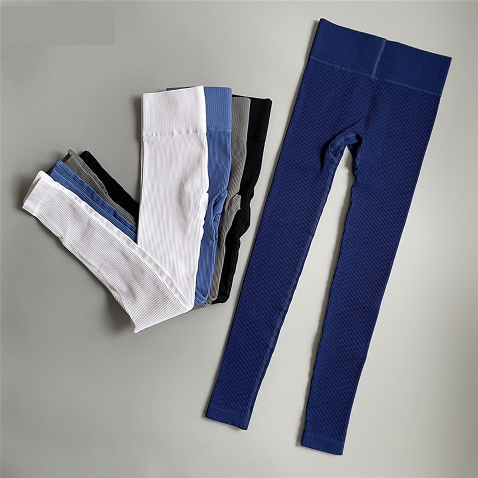 Pantalon yoga mujer Mallas de gimnasio sin costuras for mujer, mallas de entrenamiento de cintura alta con efecto Push Up, mallas for Fitness, pantalones largos, ropa deportiva, pantalones de Yoga(Gra