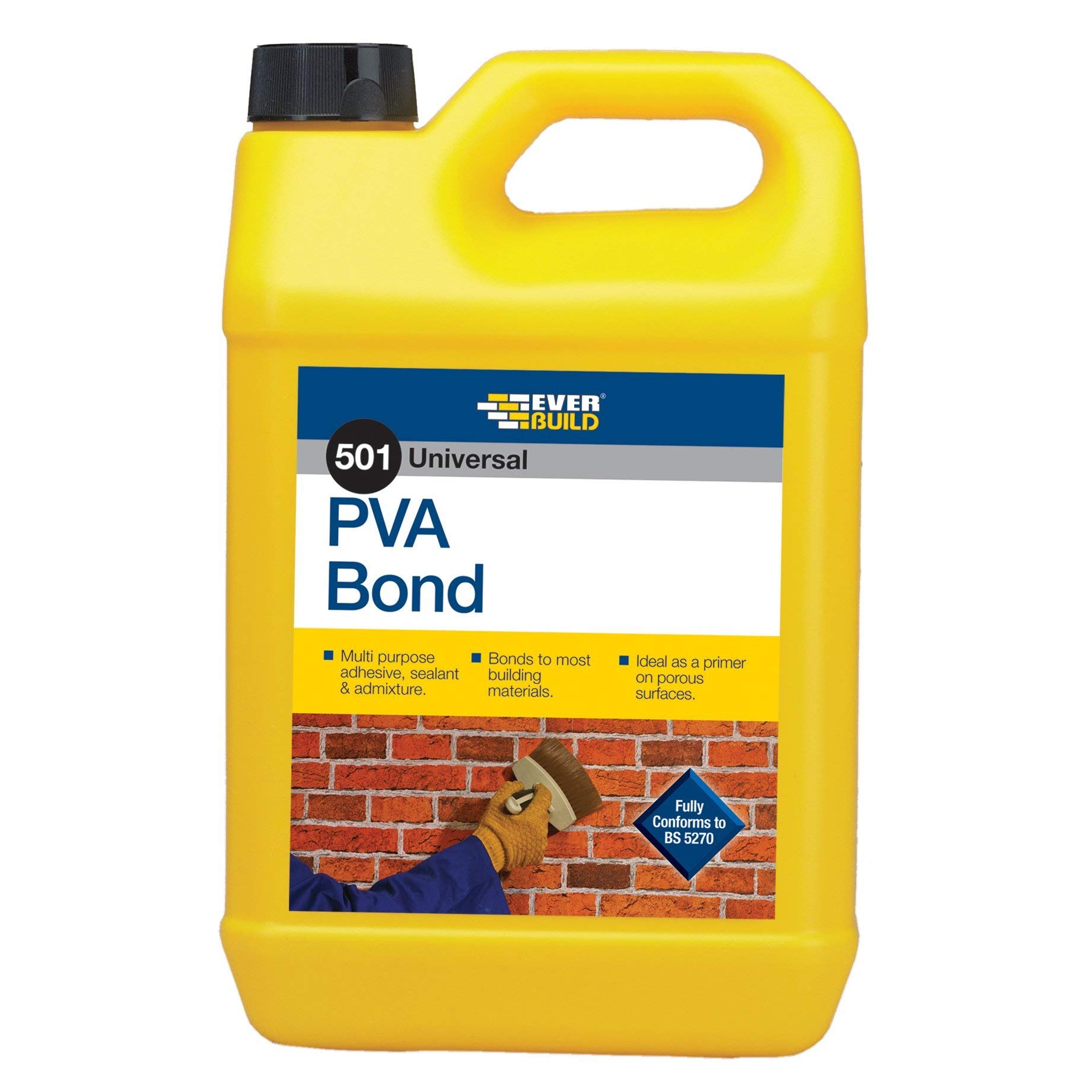 Everbuild Universal PVA Bond | Multi Purpose Adhesive, Sealant and Admixture, Ideal as a Primer and Sealer in Tiling Application - 2.5 Litre