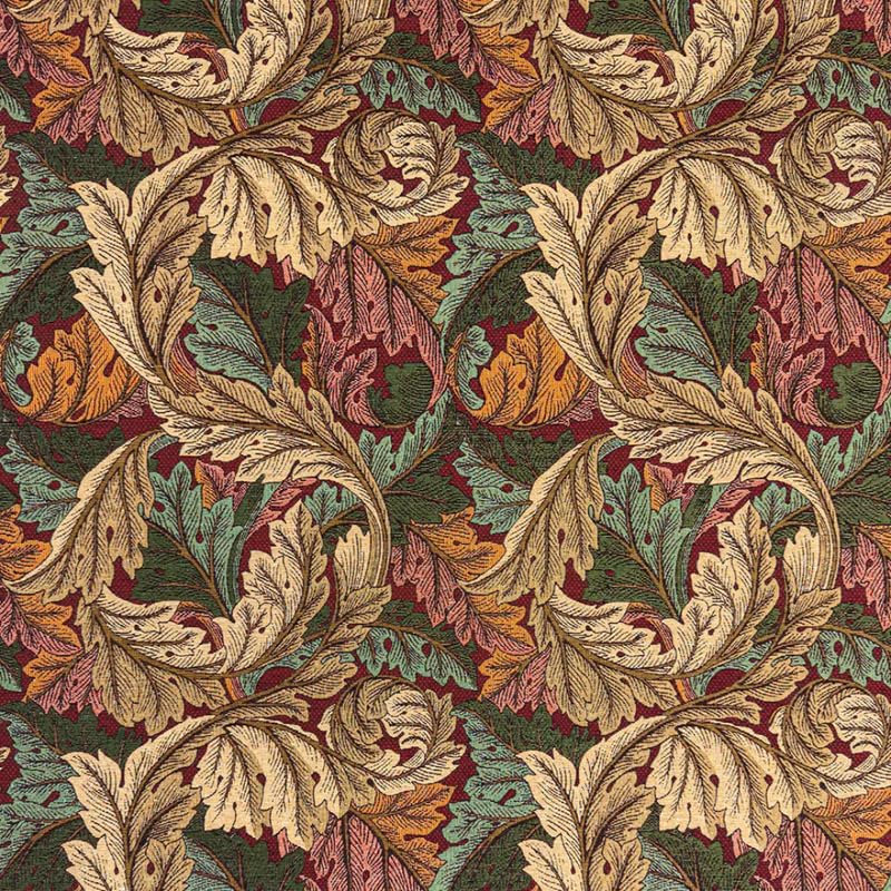 William Morris Upholstery & Curtain Tapestry Fabric,Heavyweight Vintage Floral Material,140cm Wide,Ideal for Sofas, Chairs, Cushions (Acanthus Wine, 1 Metre) – Discount Fabrics LTD