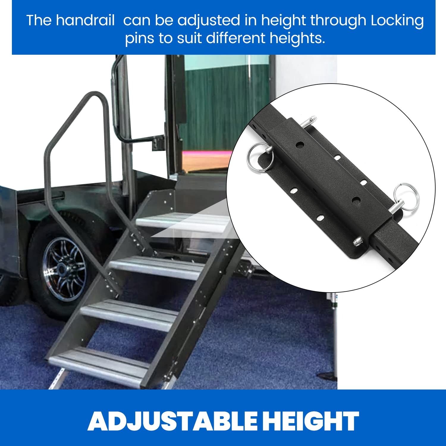 HECASA 5th Wheel RV Step Handrail, Travel Trailers and Motorhome