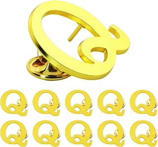10Pack A-Z 26 Letters Pins Brooches Silver Plated Metal Broaches Pins-GOLD Initial Breast Brooch pin Tack Name Personalized Gifts for Women Men