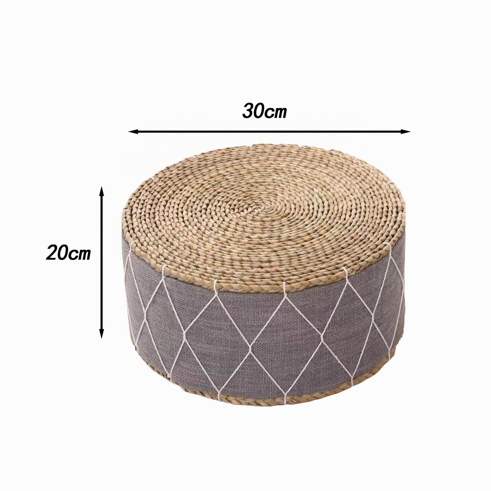LOVIVER Cojín de meditación, Tatami Tejido, Estera de meditación, puf para Suelo, cojín para Asiento, Almohada para Dormitorio, oración y Oficina, Gris