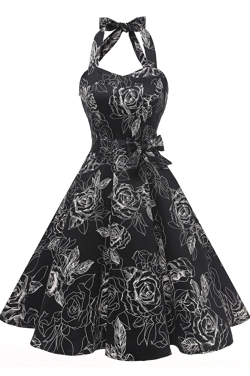 TopdressWomen'sVintage Polka Audrey Dress 1950s Halter Retro Cocktail Dress