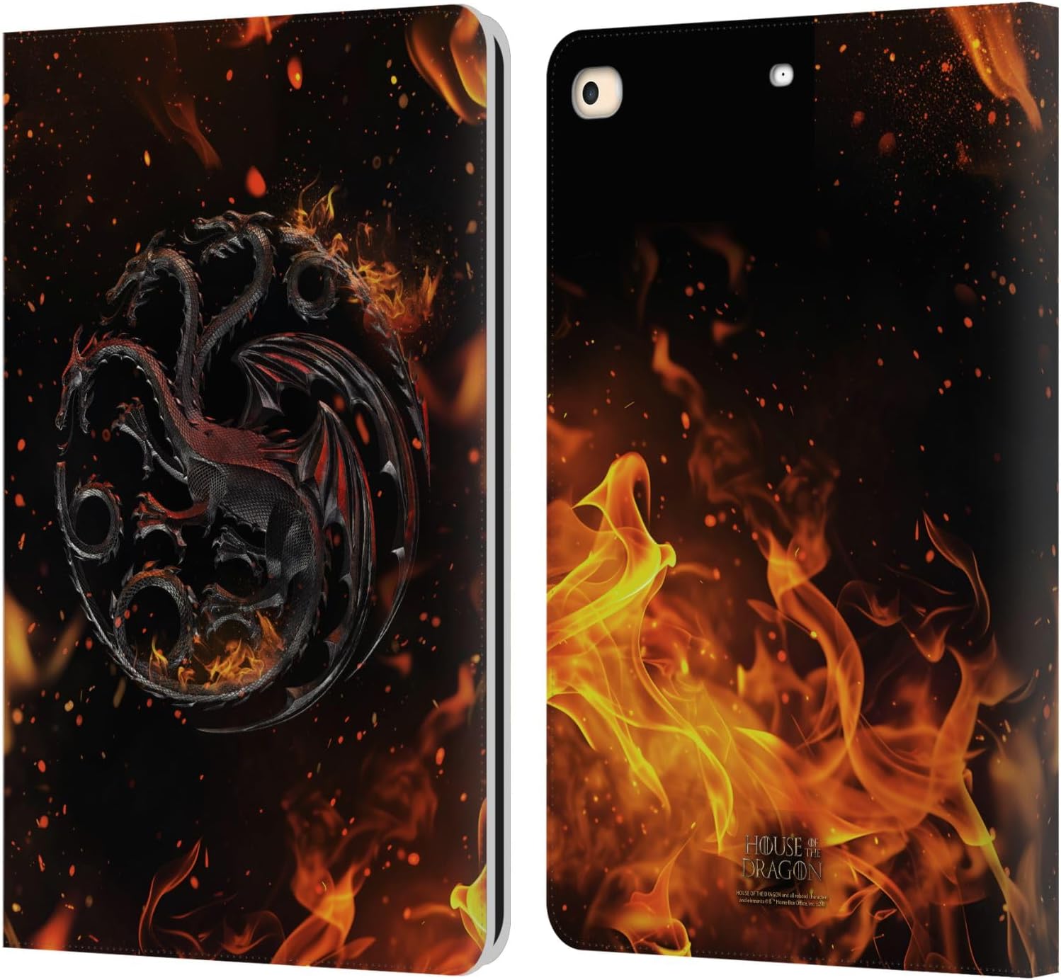 Head Case Designs Officially Licensed House of The Dragon: Television Series War of Dragons Season 2 Key Art Leather Wallet Case Compatible with Apple iPad Pro 13 M4 2024