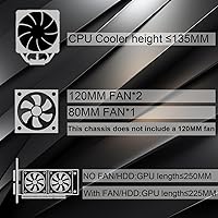 Vista 5 de Caja Matx: Caja Micro ATX de Alto Flujo de Aire, Compatible con MATX, Mini-ITX, Caja Micro ATX delgada con Puerto I/O USB3.0x1, Negra