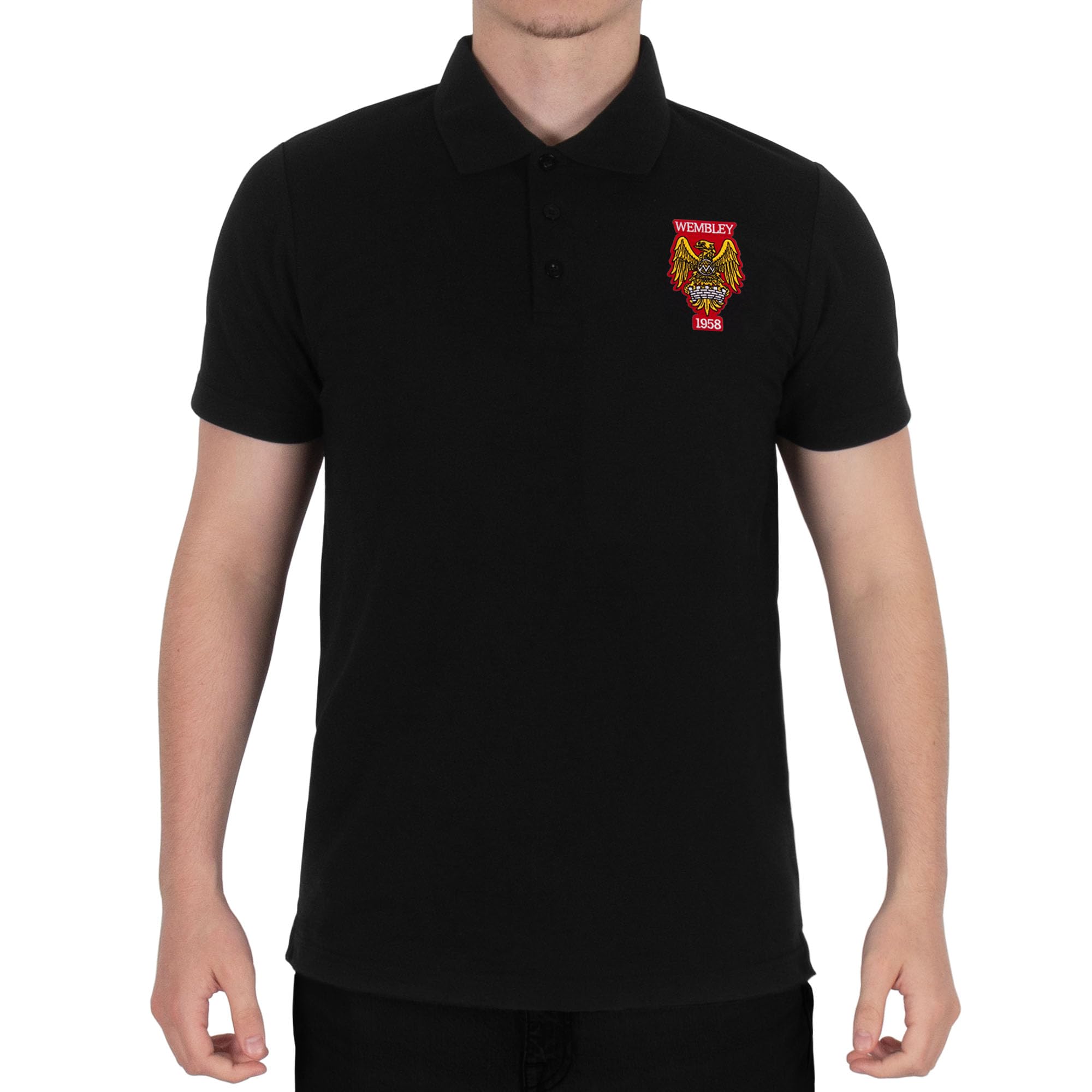 fan originals United Wembley 1958 Crest Polo Shirt Black XL