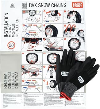 Carpoint 1725085 Snow Chains with Assembly Instructions with Storage Bag