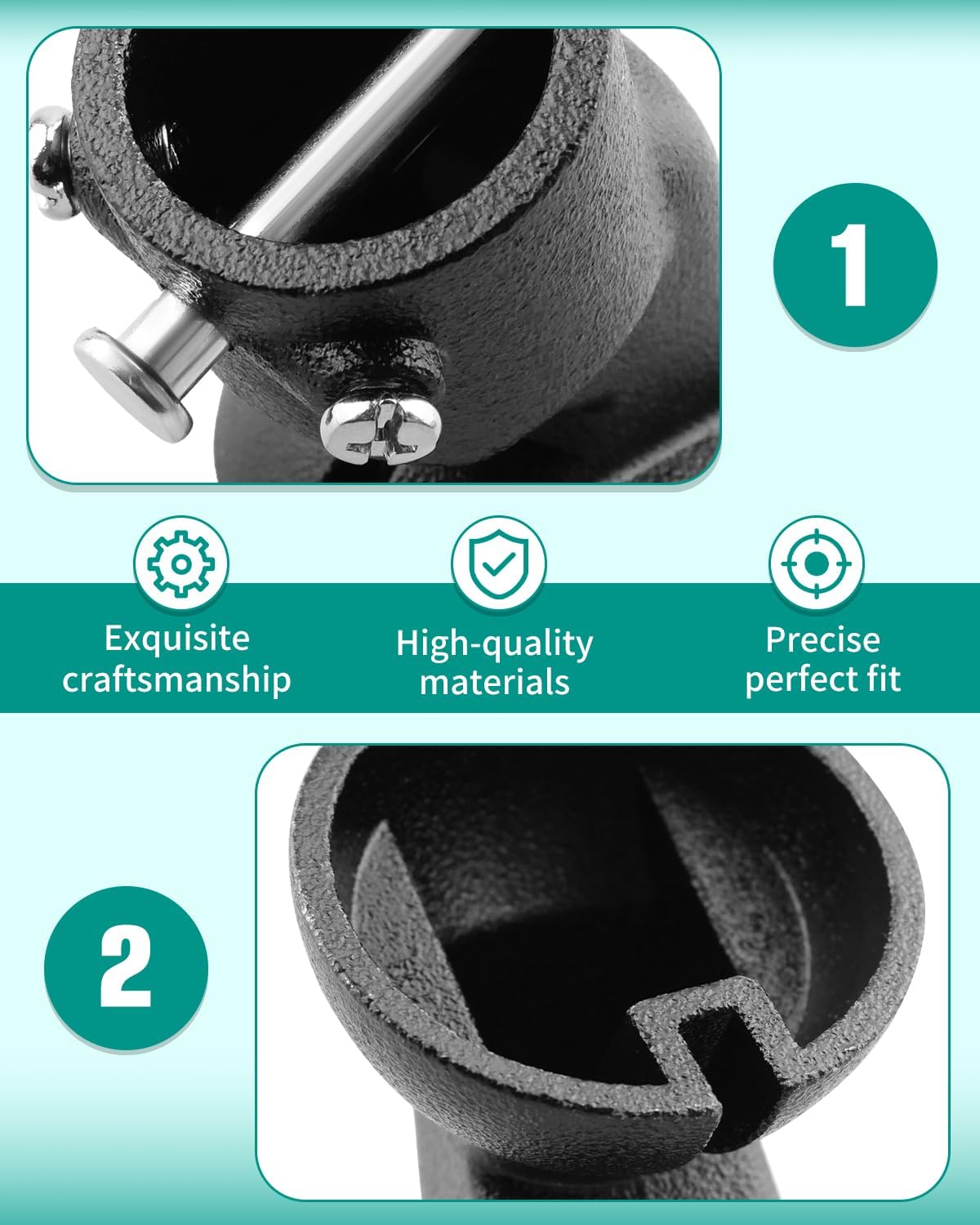 Sloped Ceiling Fan Adapter Black Ceiling Fan Mount Adapter Fit for Flat Vaulted Sloped Ceilings Up to 45°, for 1 Inch Down Rod 1.7 Inch Inner Diameter Mounting Brackets