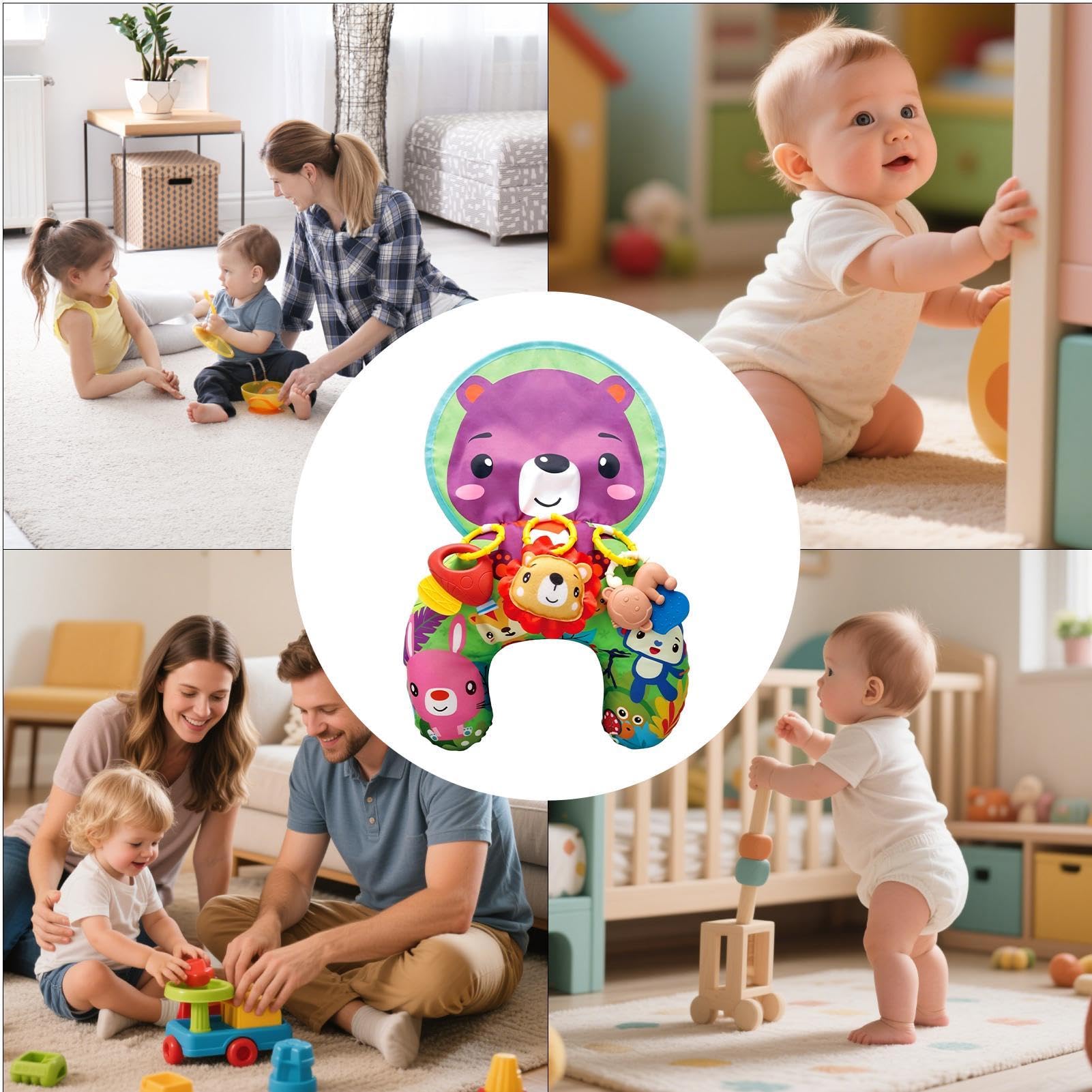 Cuscino per sedersi, cuscino di supporto rotolabile, con 45,6 x 31,8 x 10 cm, cuscino per allenamento da pavimento, per bambini, equilibrio morbido e per il movimento, design comfort minimo
