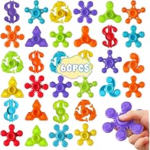 60Pcs Fidget Spinner for Classroom Prize, Mini Fidget Toys Bulk for Kids Anxiety Stress Relief Autism ADHD, Goodie Bag Stuffers Birthday Party Favors Gifts, Treasure Box Toys