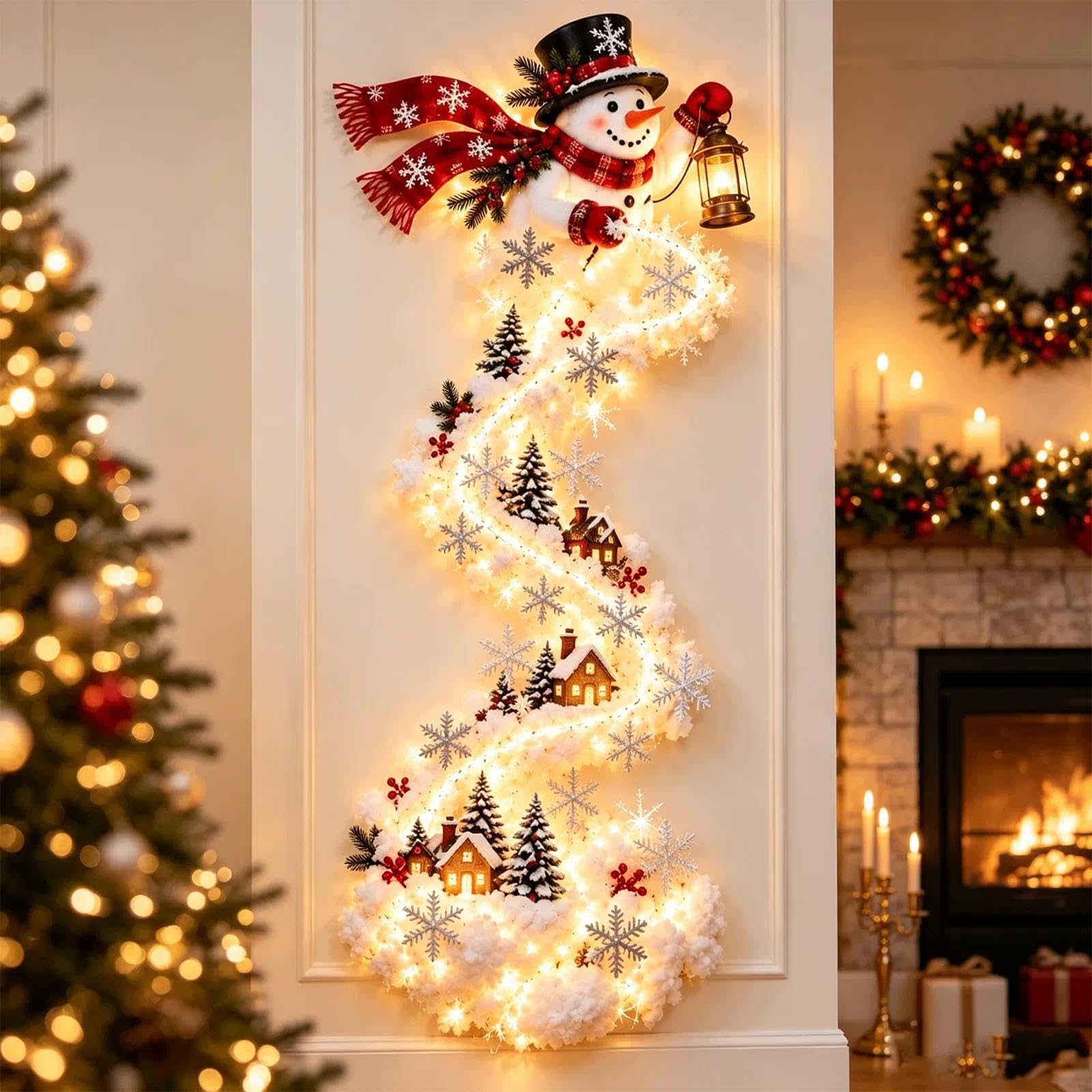 Christmas Magic Trail Wall Light, LED Cascading Christmas Wall Decor
