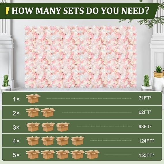 Artificial Flower Wall Panel,12Pcs 3D Silk Rose Floral Decorative Faux Flower Wall Background,Artificial Wall Flower Backdrop Rose Floral Panel for Party Wedding
