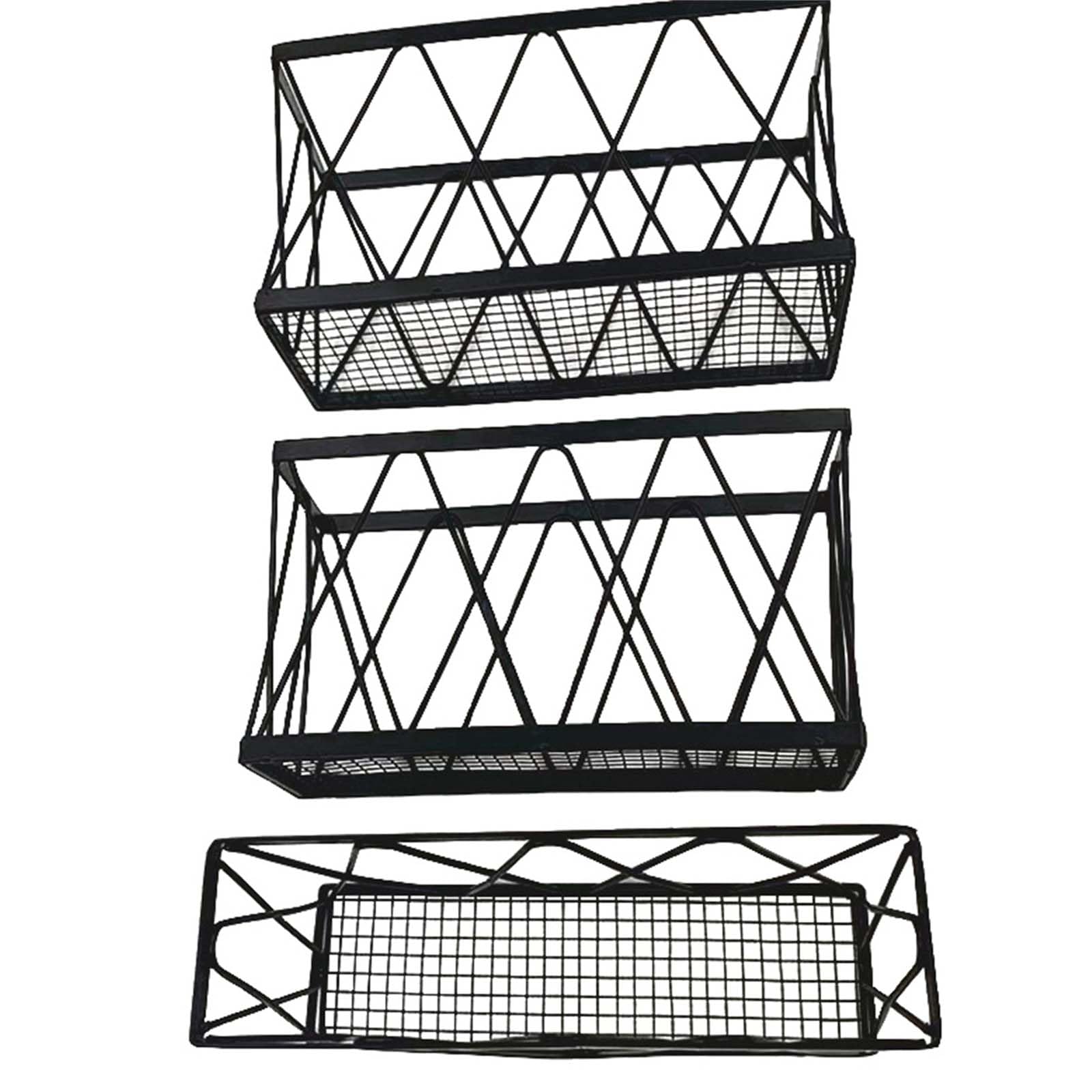 Buxuaaaa Of 3 Wall Mounted Storage Organizers Multipurpose Adhesive Organizers Basket for Cabinets and Fridges Refrigerator Side Storage