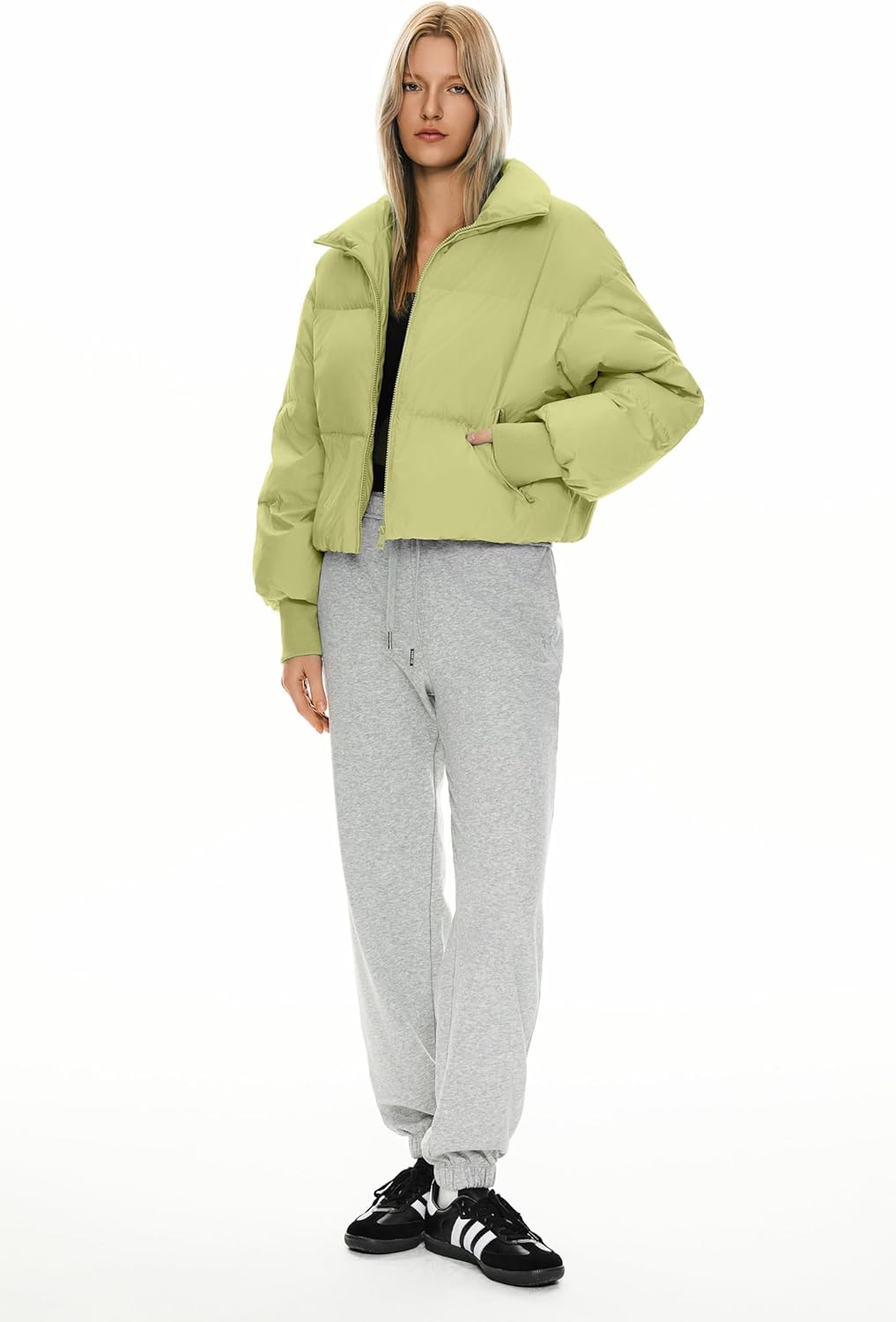 Orolay Puff-O Women’s Winter Oversized Cropped Puffer Jacket Zip Up Short Down Coat Stand Collar Baggy Overcoat