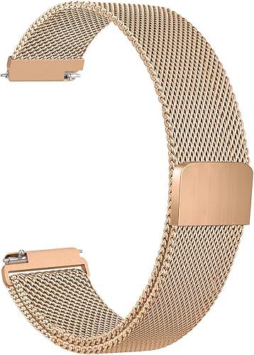 YILED Correas de reloj de metal de 0.787 in 0.866 in, correa de reloj de liberación rápida, correa de repuesto de malla de acero inoxidable para