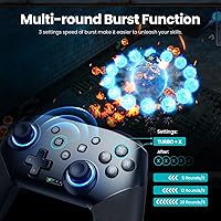 Vista 5 de VOYEE Controlador inalámbrico para Switch, Controladores Pro compatibles con Switch/Lite/OLED/PC, Gamepad de emparejamiento de un botón con LEDs RGB