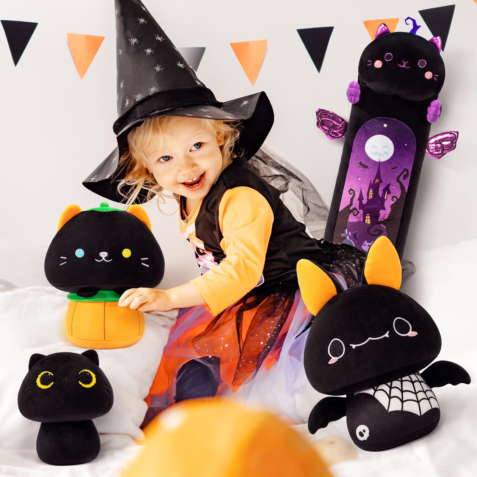 Oreiller Peluche Chat Noir Mewaii – 130 Cm, Super Doux, Coussin Corporel Kawaii, Cadeau Confort Pour Ado Et Enfant