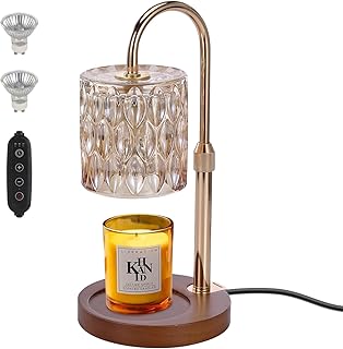 Electric Timer Candle Warmer Light,with Bracket Dimmable Candles Wax Glass Warmers Lamps for Jar Candles Burner No Flame Scented Melting Warming Lantern Adjustable Height(50W*2PCS) (D)